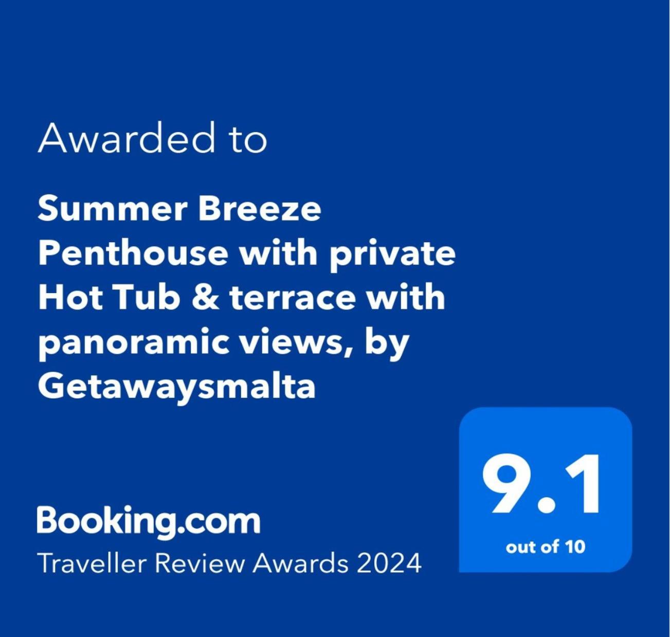 Summer Breeze Penthouse With Private Hot Tub & Terrace With Panoramic Views, By Getawaysmalta 梅利哈 外观 照片